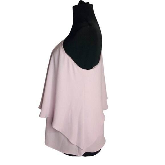 WHBM Size 4 Blouse One Shoulder Layered Chiffon Embellished Asymmetrical Tiered - Picture 2 of 10